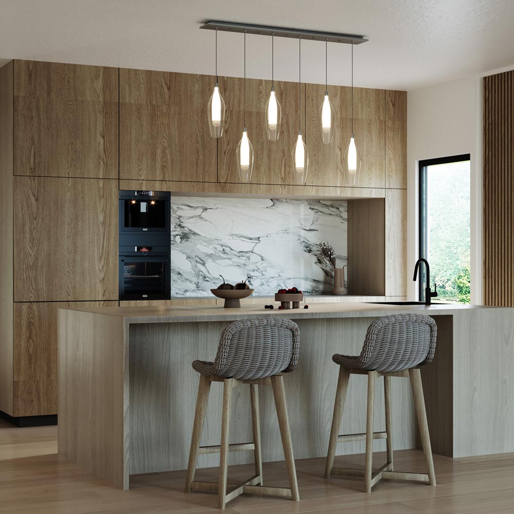 Victoria MP3004 Multi Light LED Pendant Light in kitchen.