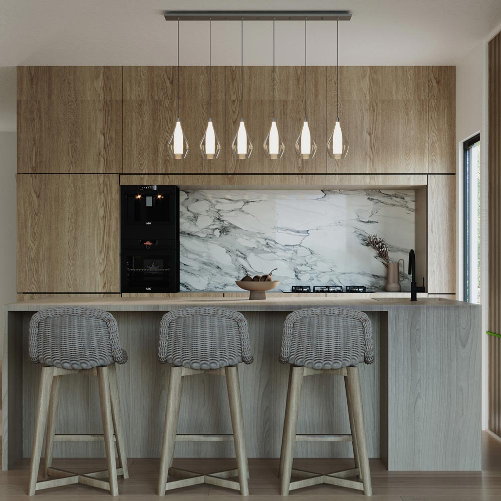 Victoria MP3005 Multi Light LED Pendant Light in kitchen.