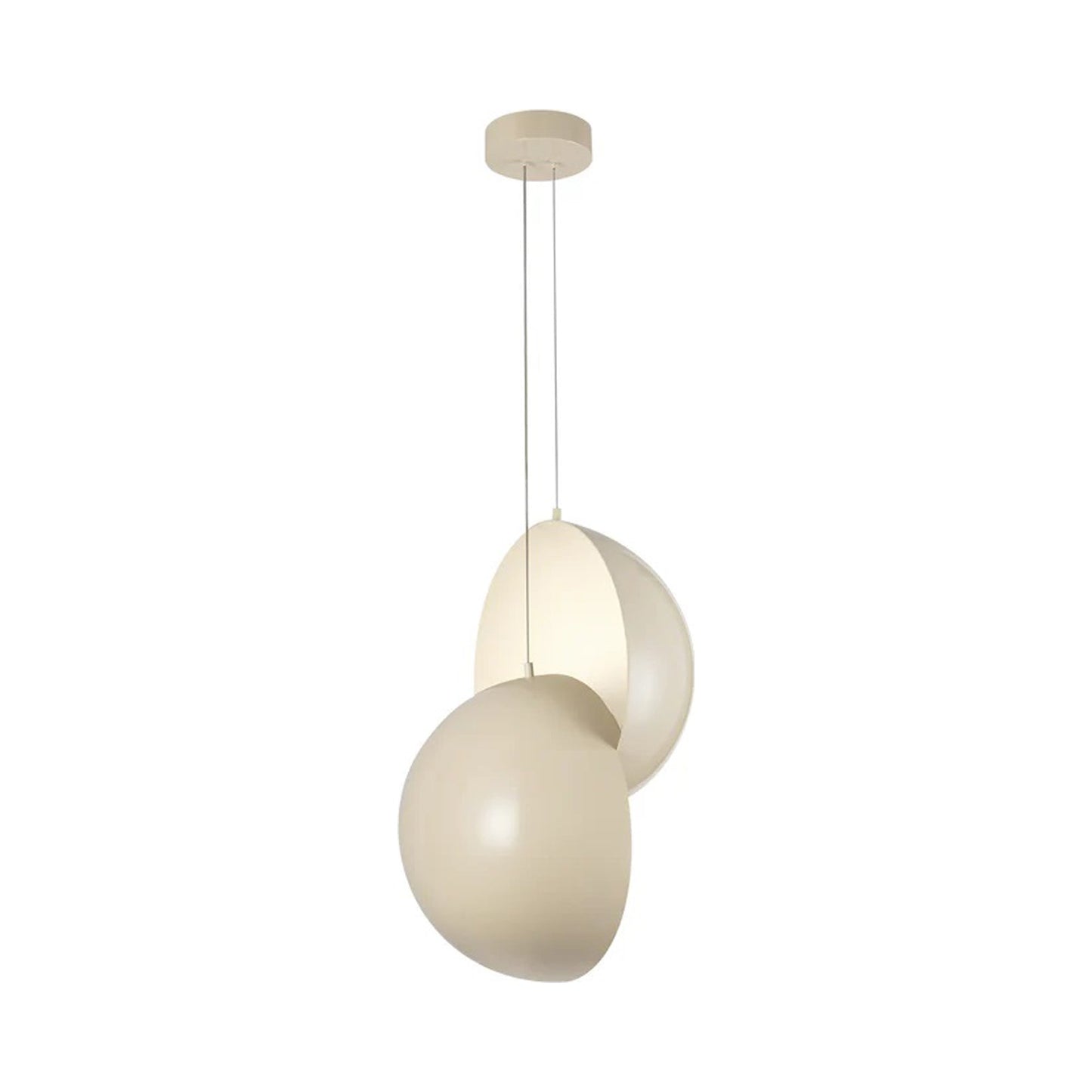 Void LED Pendant Light in Pearl White.