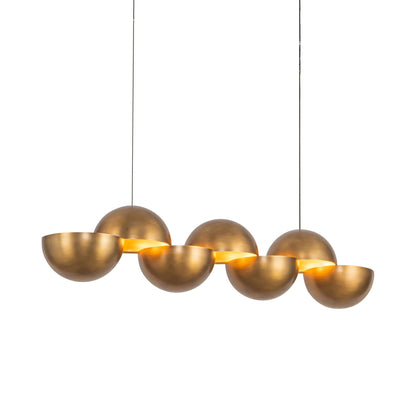 Void Linear LED Pendant Light in Vintage Brass.