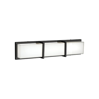 Watford LED Bath Wall Light in Black (3-Light).