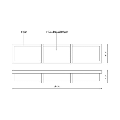 Watford LED Bath Wall Light - line drawing.