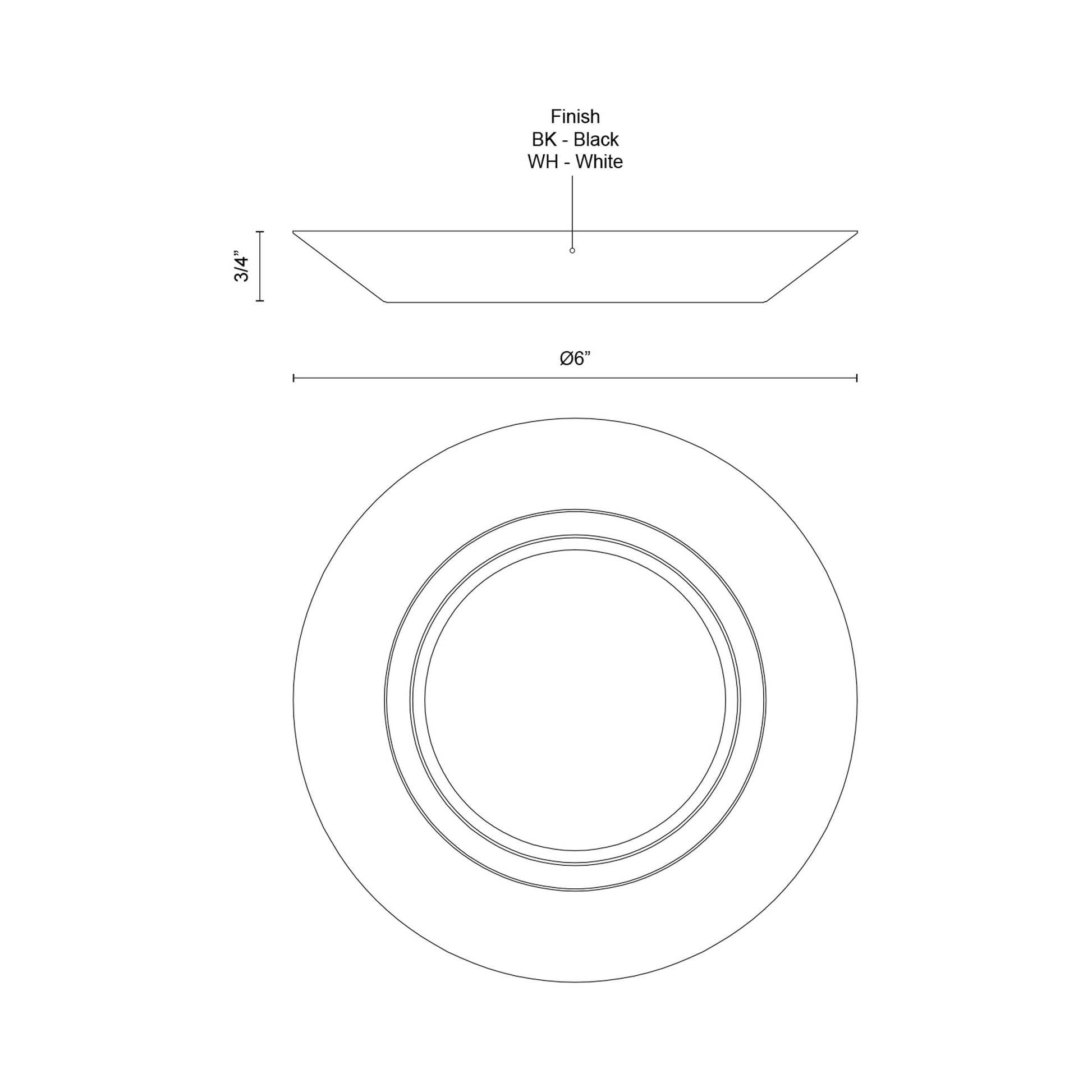 Weylo LED Flush Mount Ceiling Light - line drawing.
