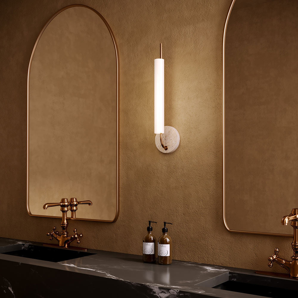 Wick LED Wall Light in bathroom.