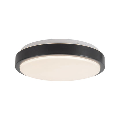 Yanis LED Flush Mount Ceiling Light in Black (11.88-Inch).