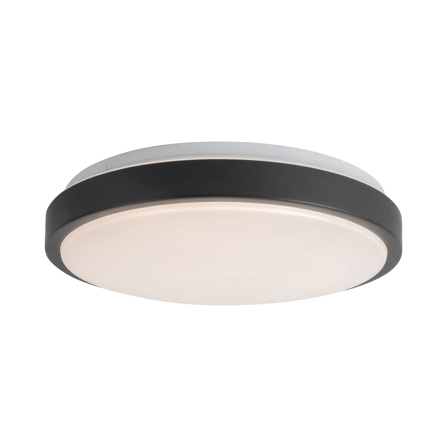 Yanis LED Flush Mount Ceiling Light in Black (15.13-Inch).