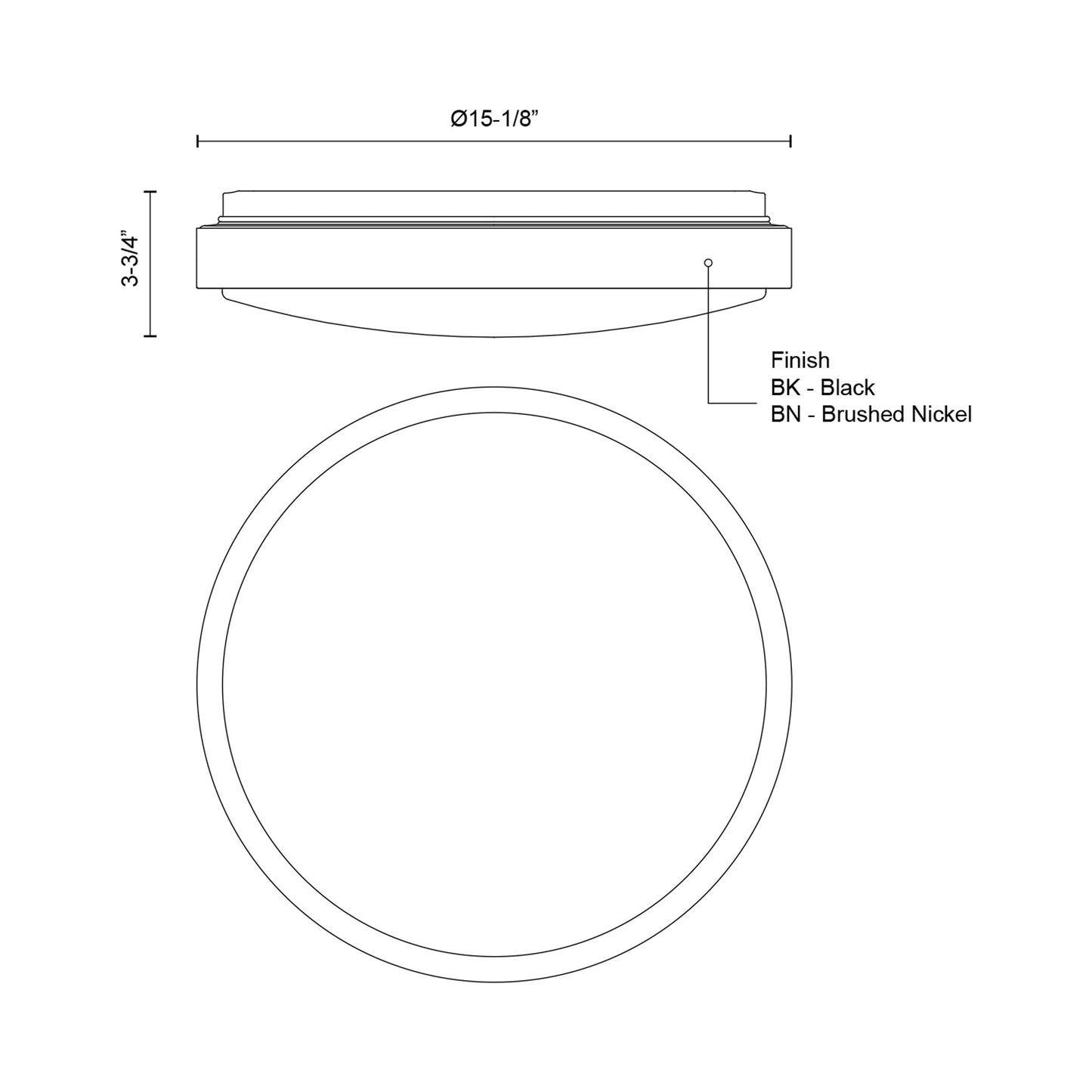 Yanis LED Flush Mount Ceiling Light - line drawing.