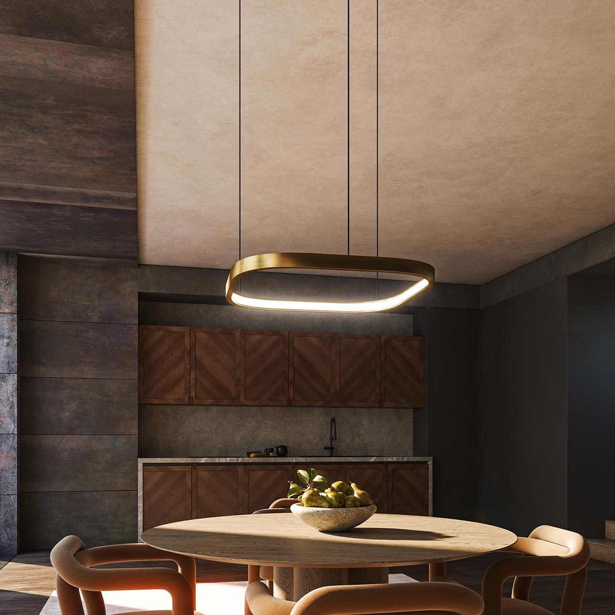 Yukon LED Pendant Light in dining room.