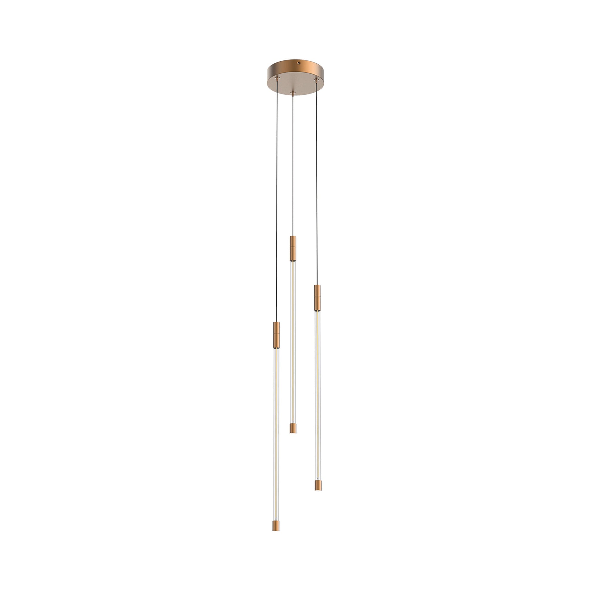 Motif 3-Light LED Pendant Light in Brushed Gold (Medium).