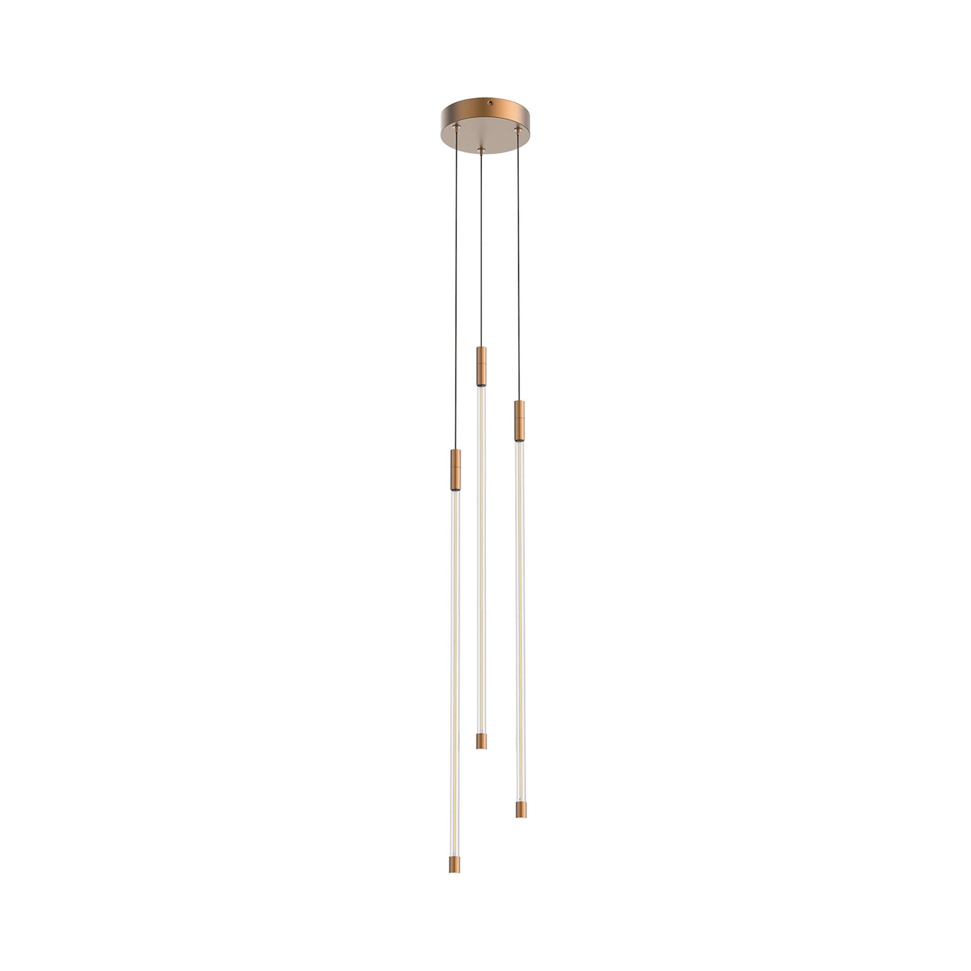 Motif 3-Light LED Pendant Light in Brushed Gold (Large).