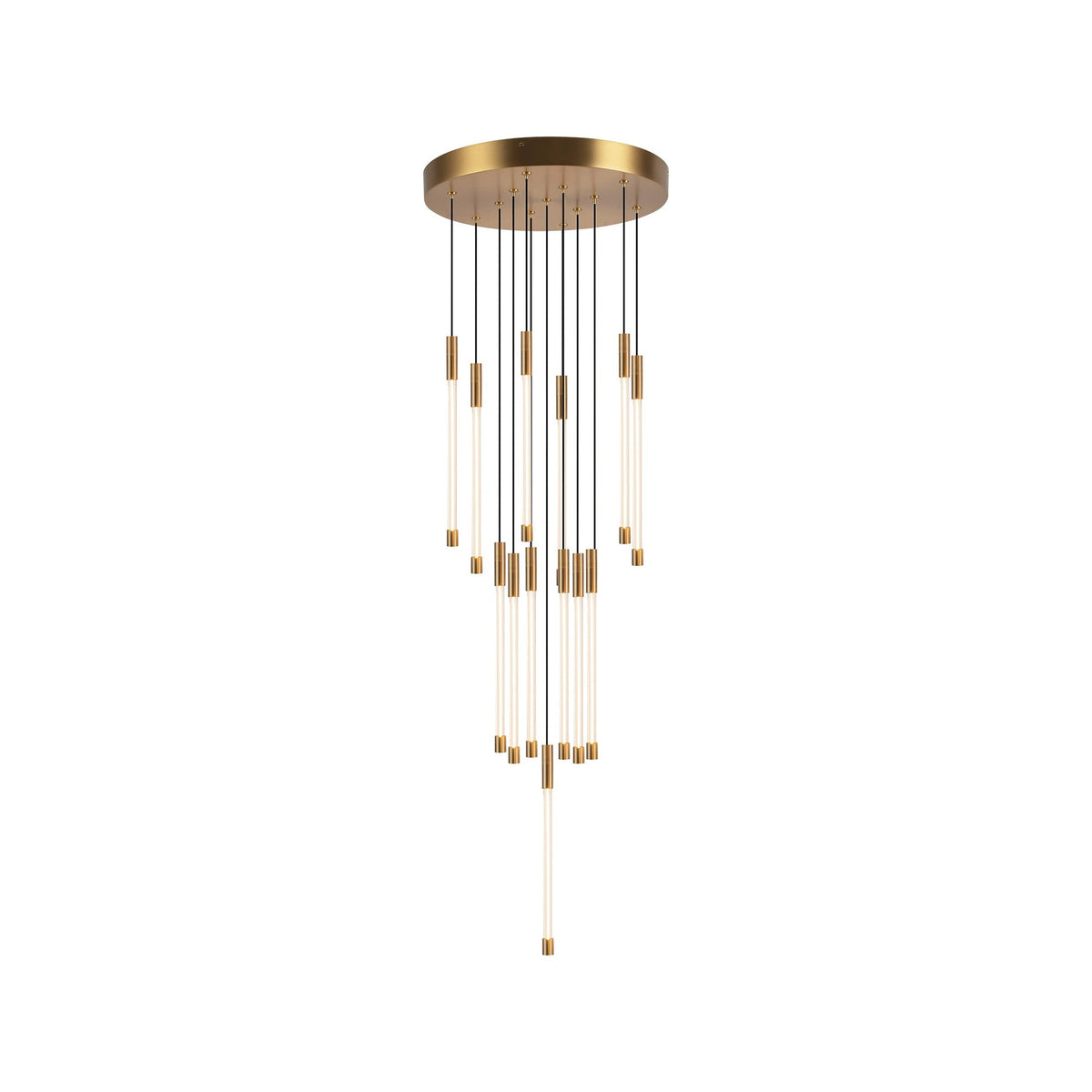 Motif Round LED Pendant Light in Brushed Gold (Small).
