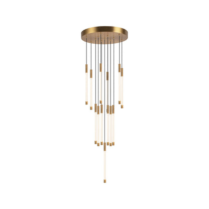 Motif Round LED Pendant Light in Brushed Gold (Small).