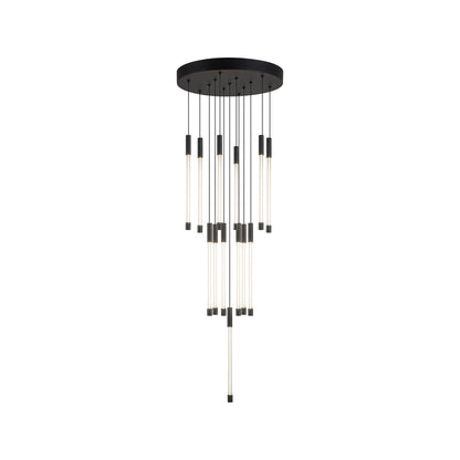 Motif Round LED Pendant Light in Black (Small).