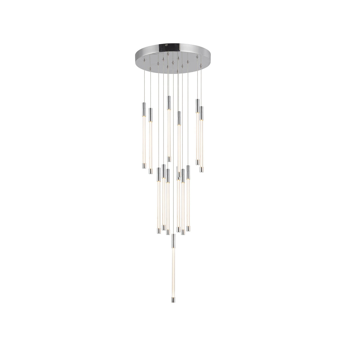Motif Round LED Pendant Light in Chrome (Small).