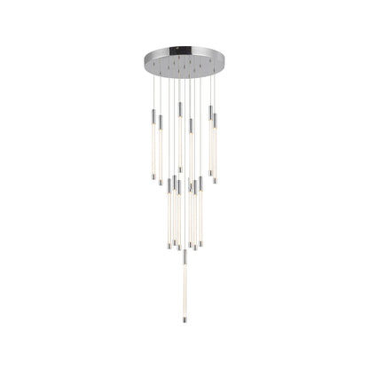 Motif Round LED Pendant Light in Chrome (Small).