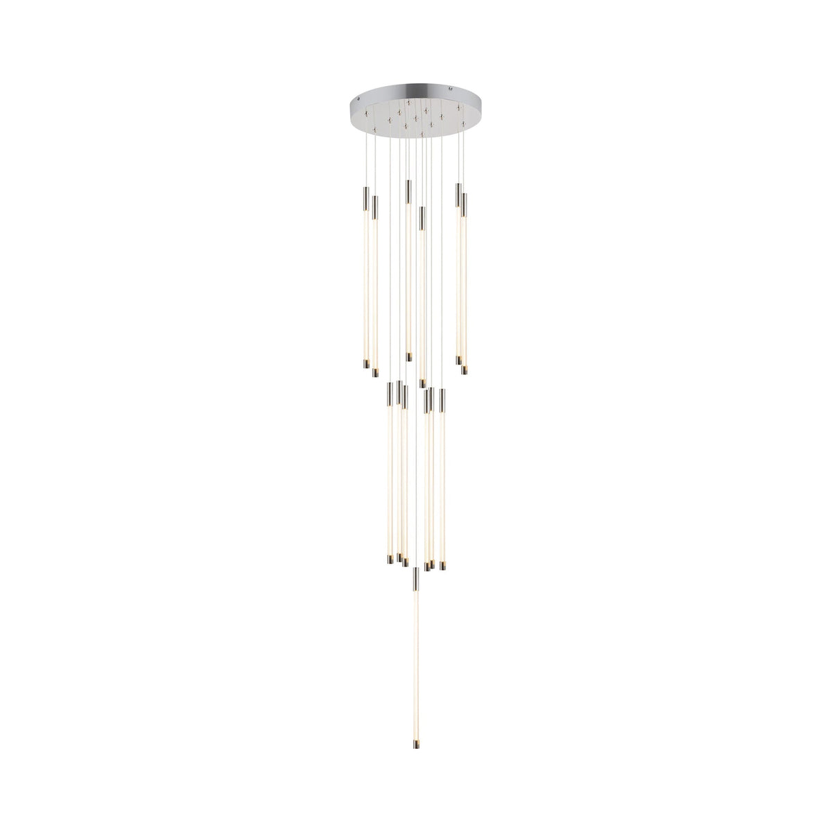 Motif Round LED Pendant Light in Chrome (Medium).