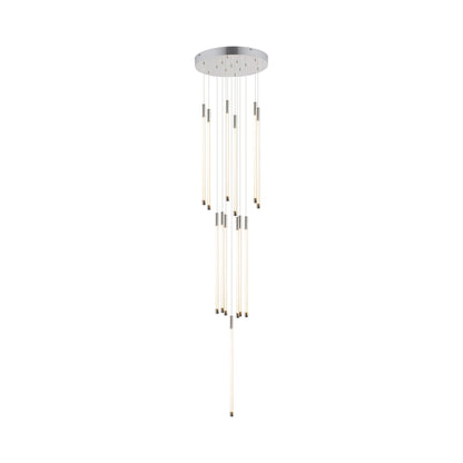 Motif Round LED Pendant Light in Chrome (Medium).