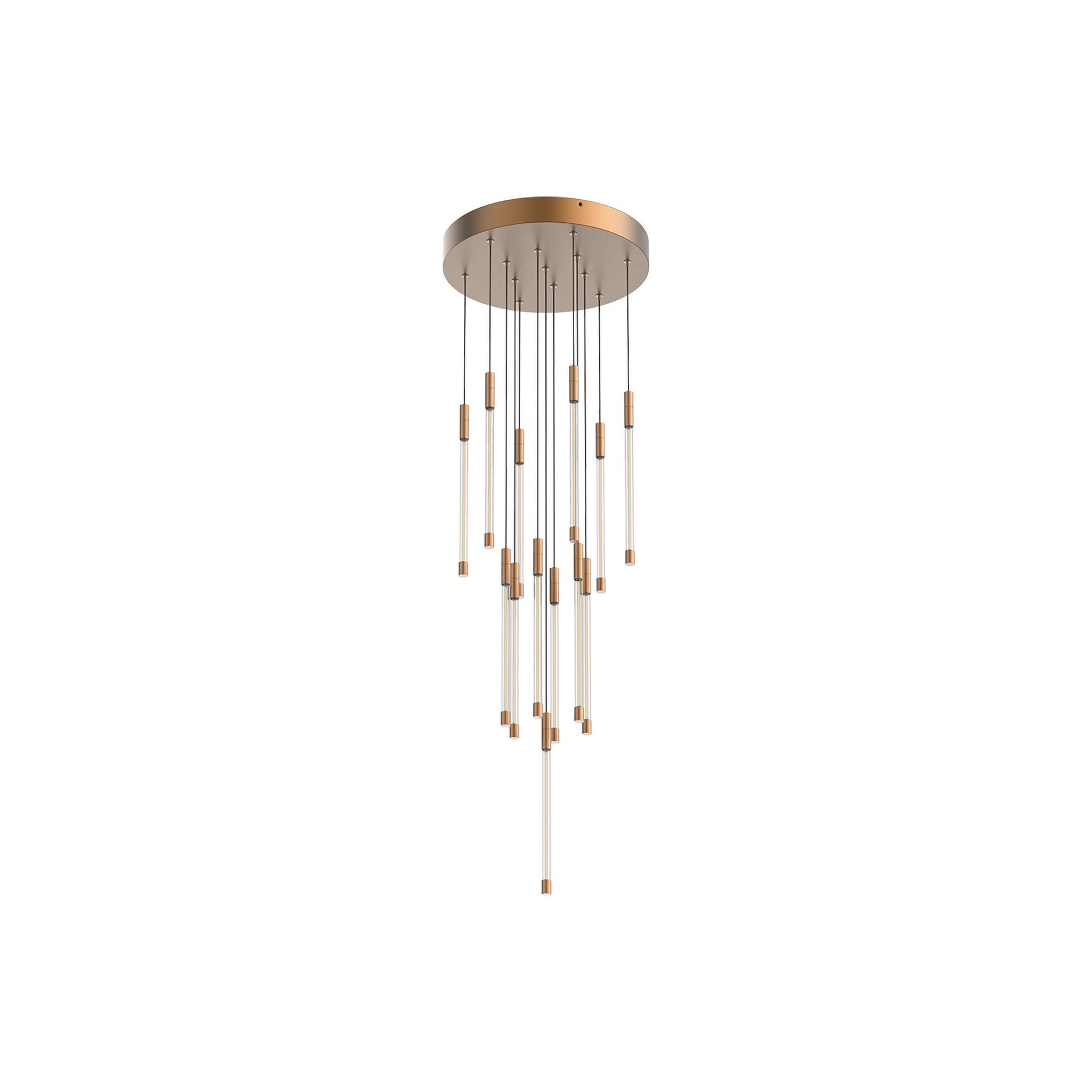 Motif Round LED Pendant Light in Brushed Gold (Small).