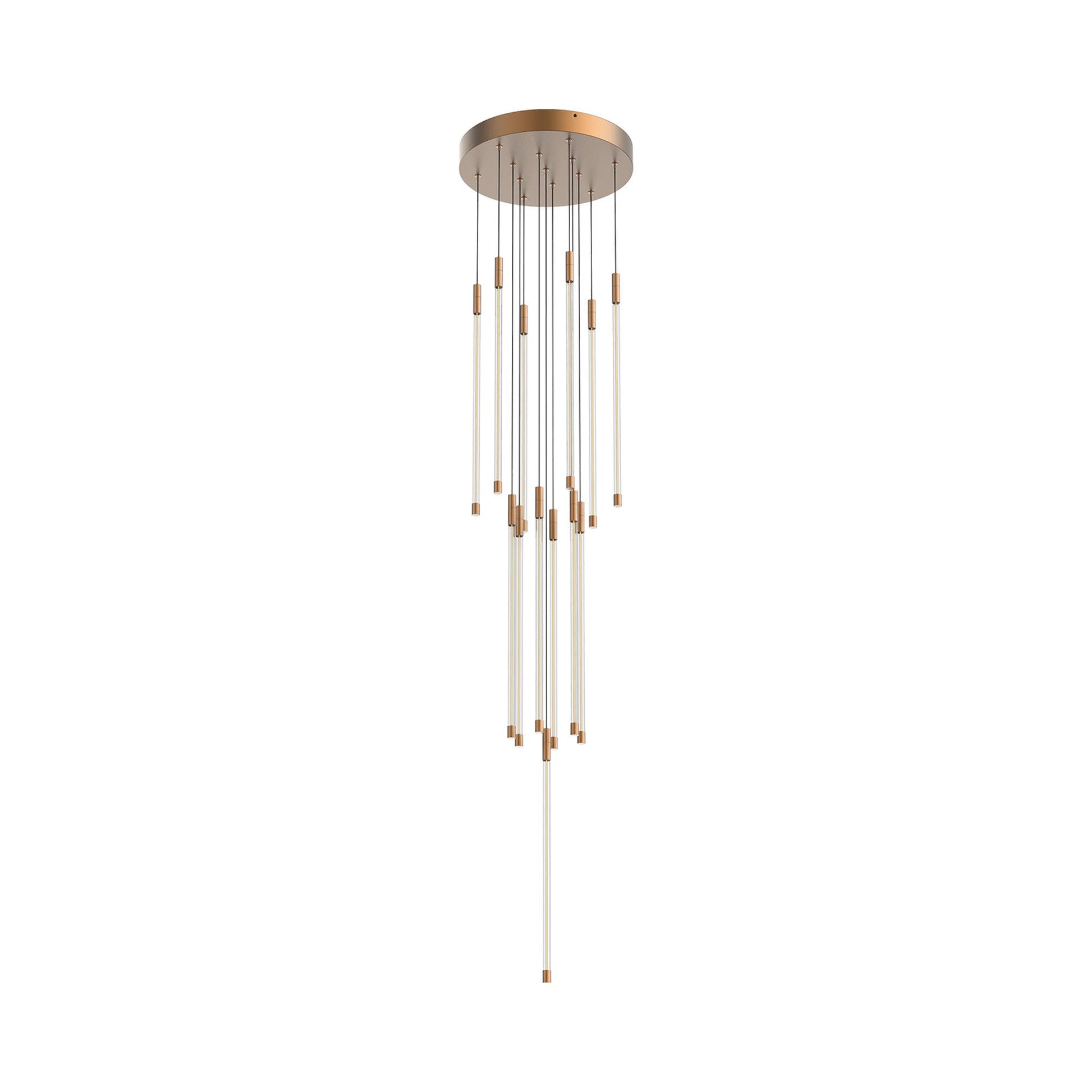 Motif Round LED Pendant Light in Brushed Gold (Medium).