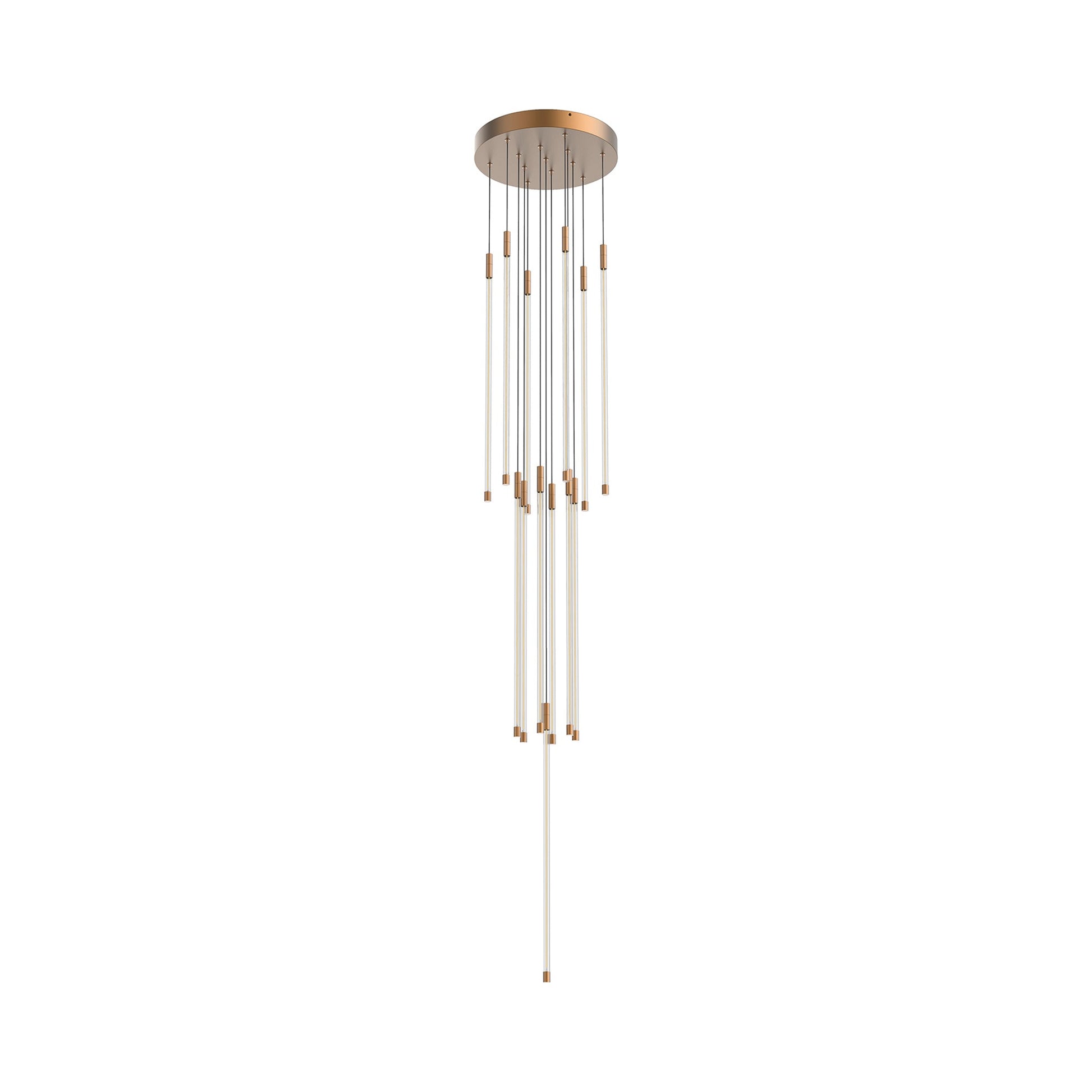 Motif Round LED Pendant Light in Brushed Gold (Large).