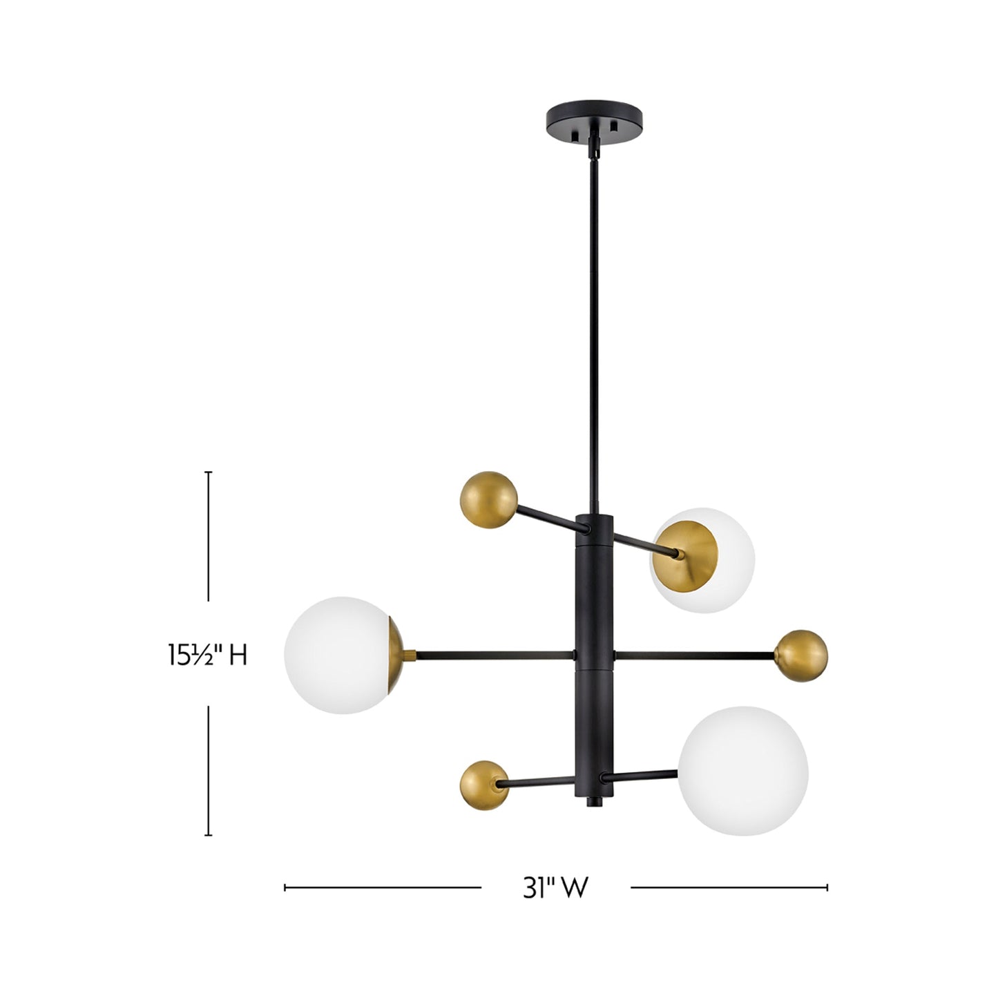 Auggie Chandelier - line drawing.