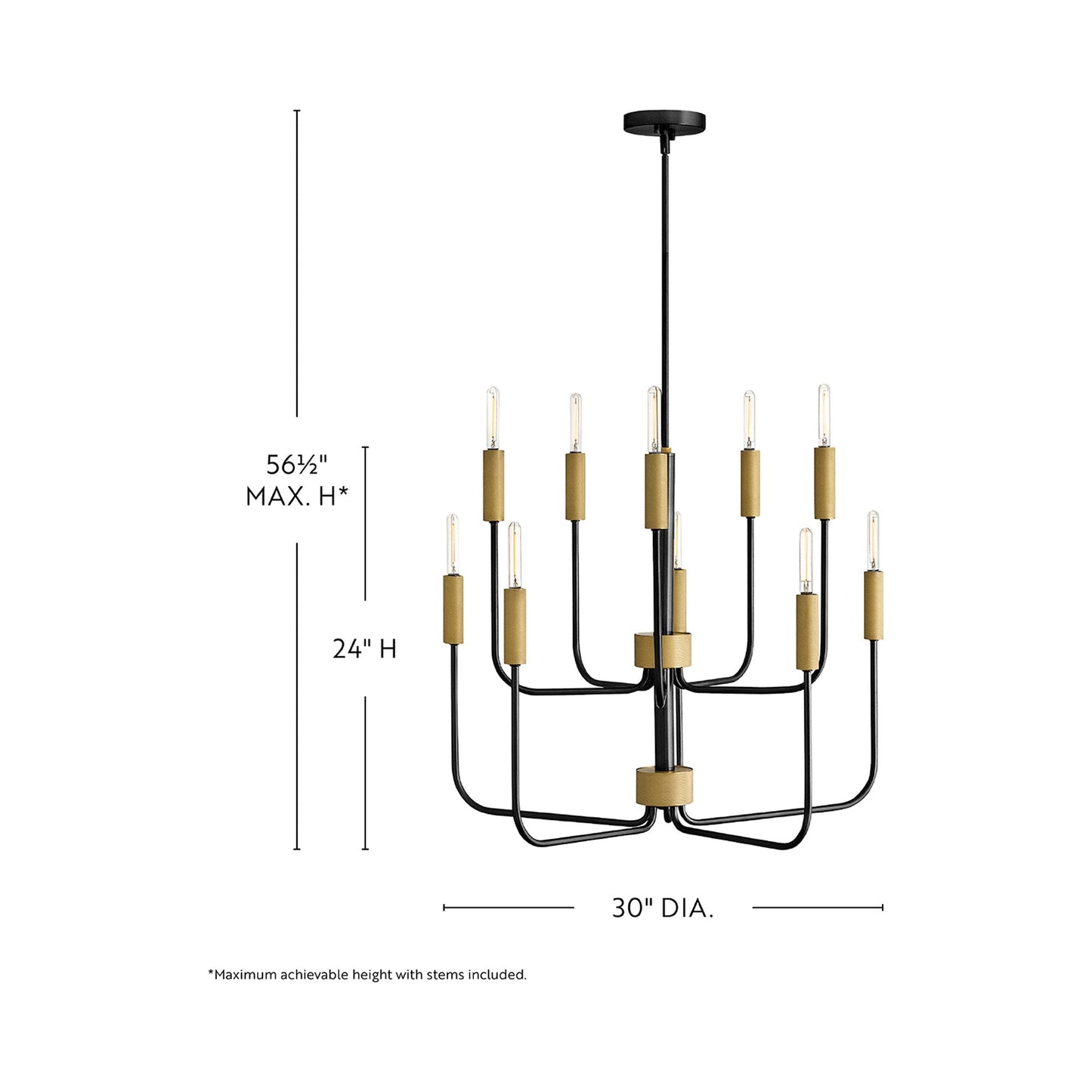 Austen Chandelier - line drawing.