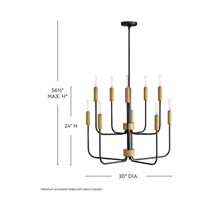 Austen Chandelier - line drawing.