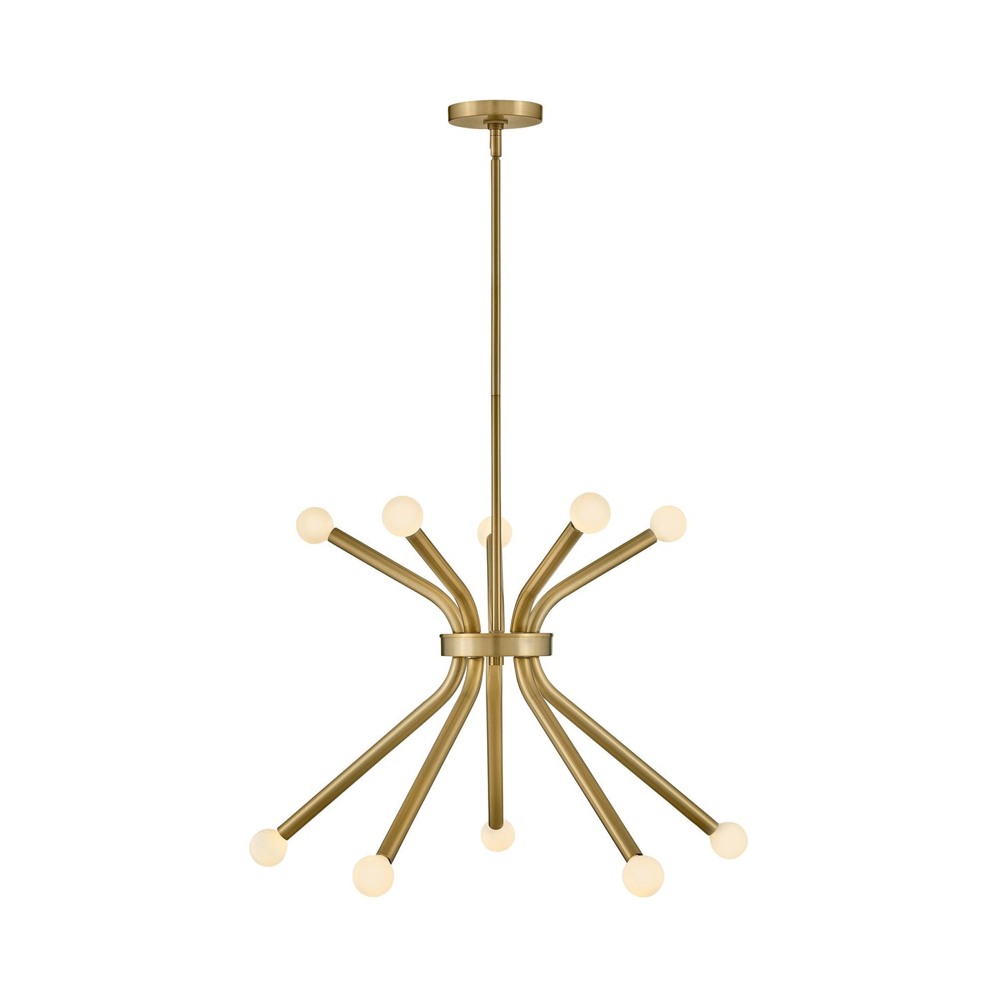Axton Chandelier in Lacquered Brass.