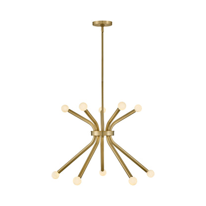 Axton Chandelier in Lacquered Brass.