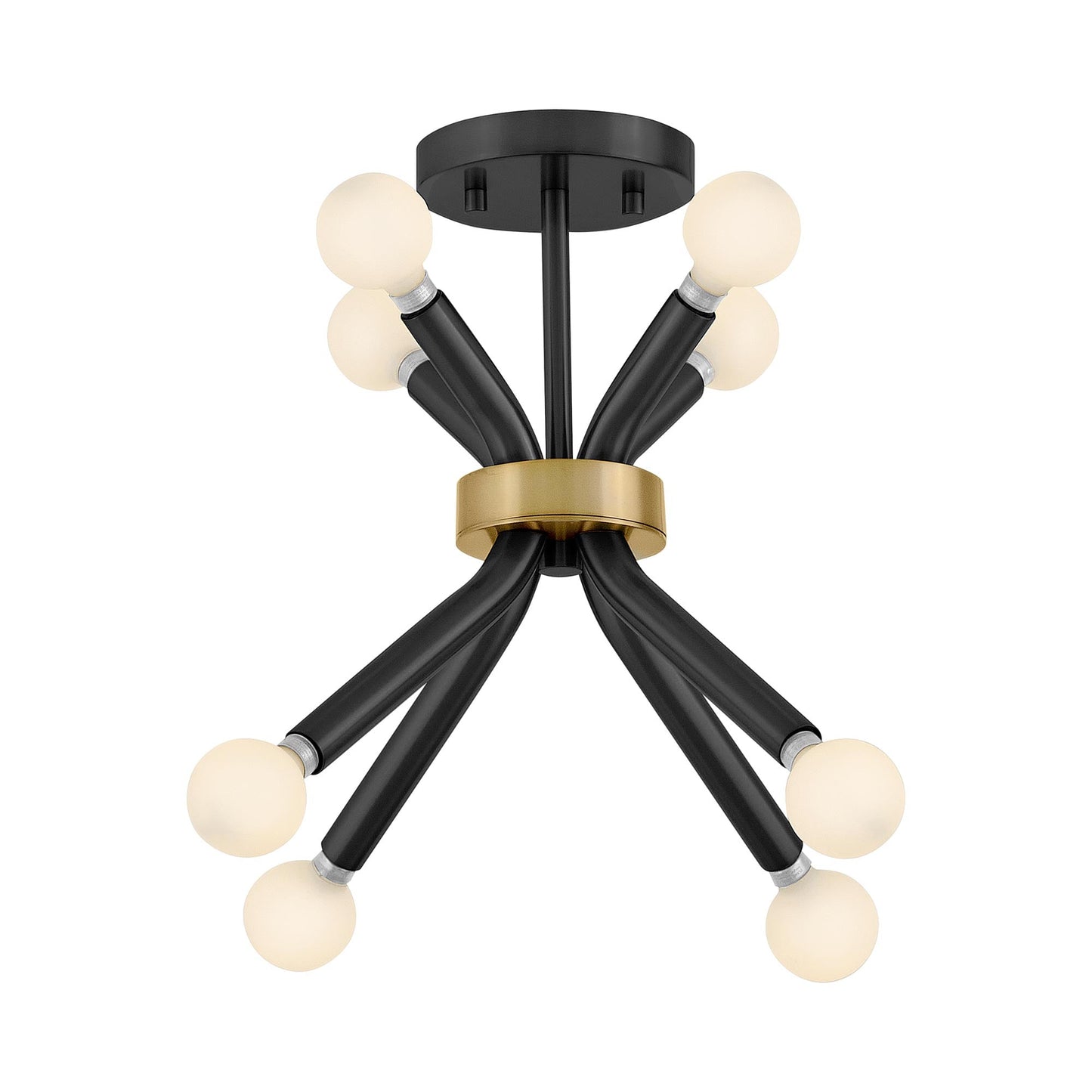 Axton Semi Flush Convertible Pendant Light in Black.