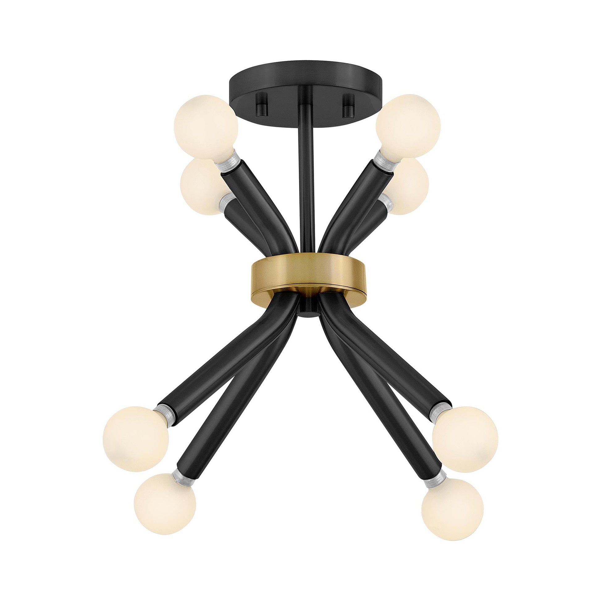 Axton Semi Flush Convertible Pendant Light in Black.
