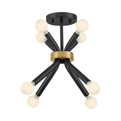 Axton Semi Flush Convertible Pendant Light in Black.