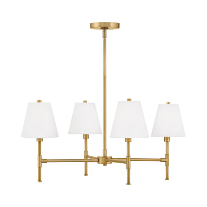 Beale Chandelier in Lacquered Brass.
