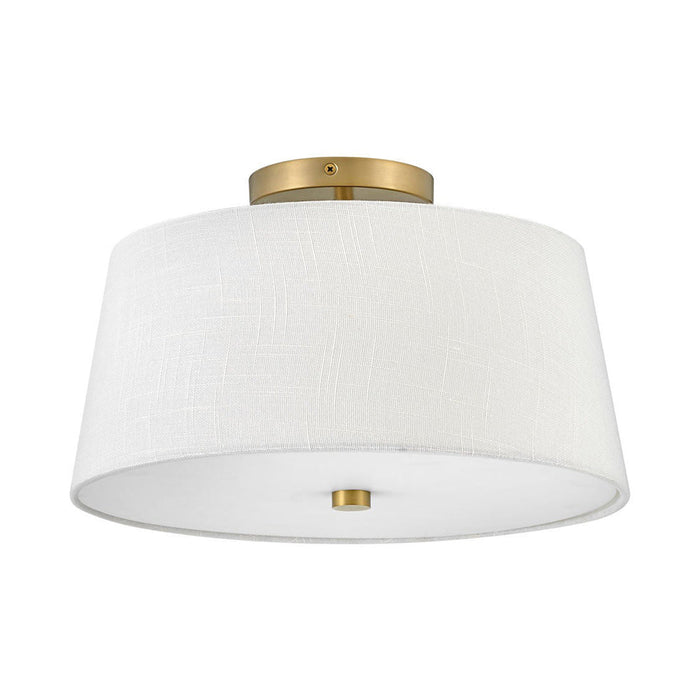 Beale Flush Mount Ceiling Light in Lacquered Brass.