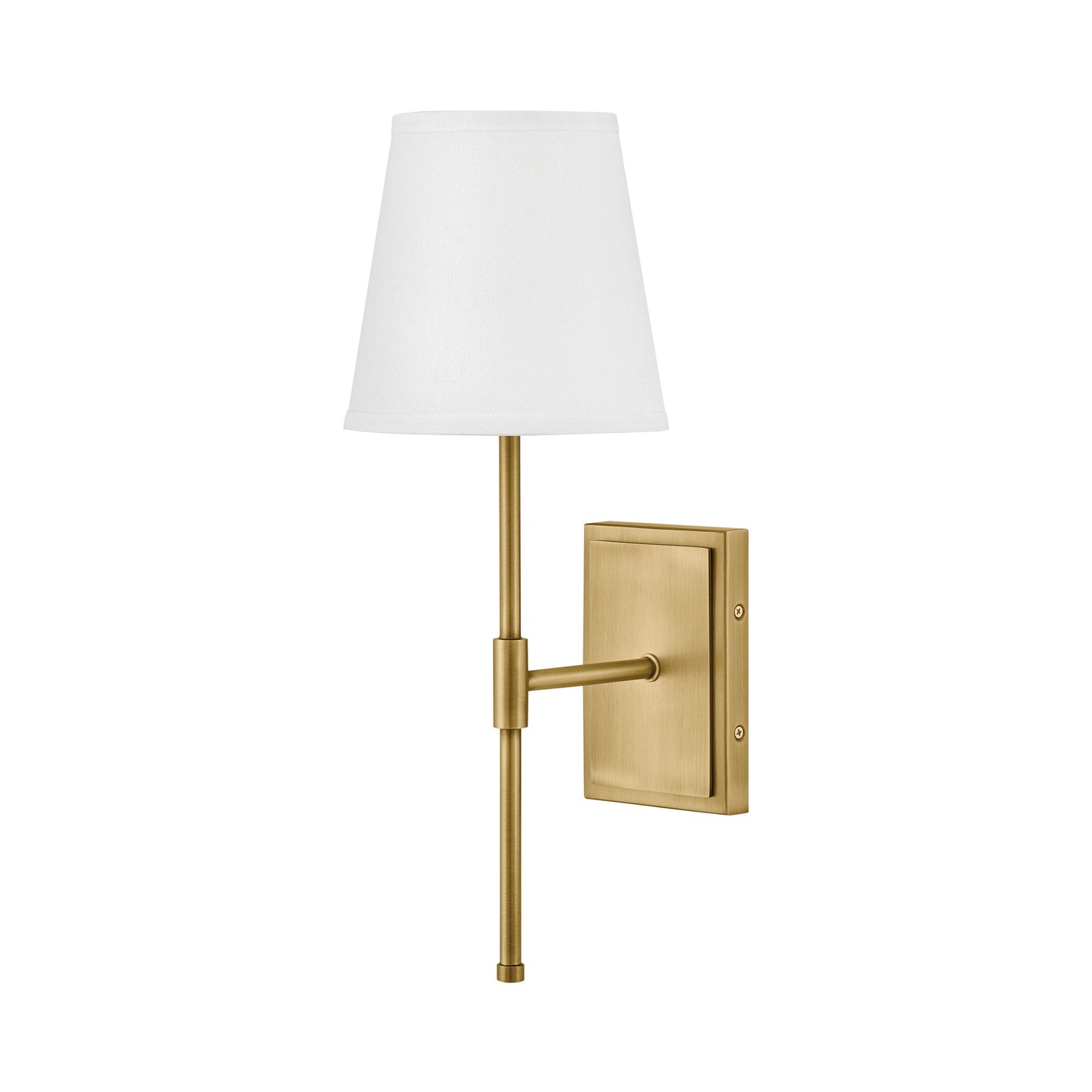 Beale Single Wall Light in Lacquered Brass.