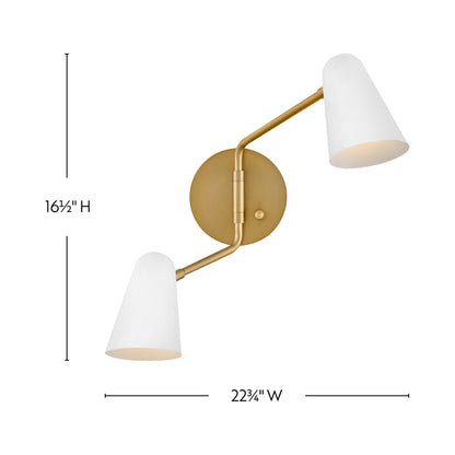 Birdie Wall Light - line drawing.