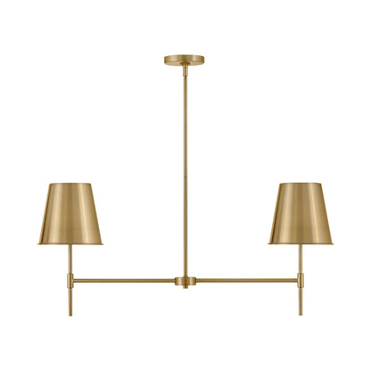 Blake Linear Chandelier in Lacquered Brass.