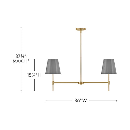 Blake Linear Chandelier - line drawing.