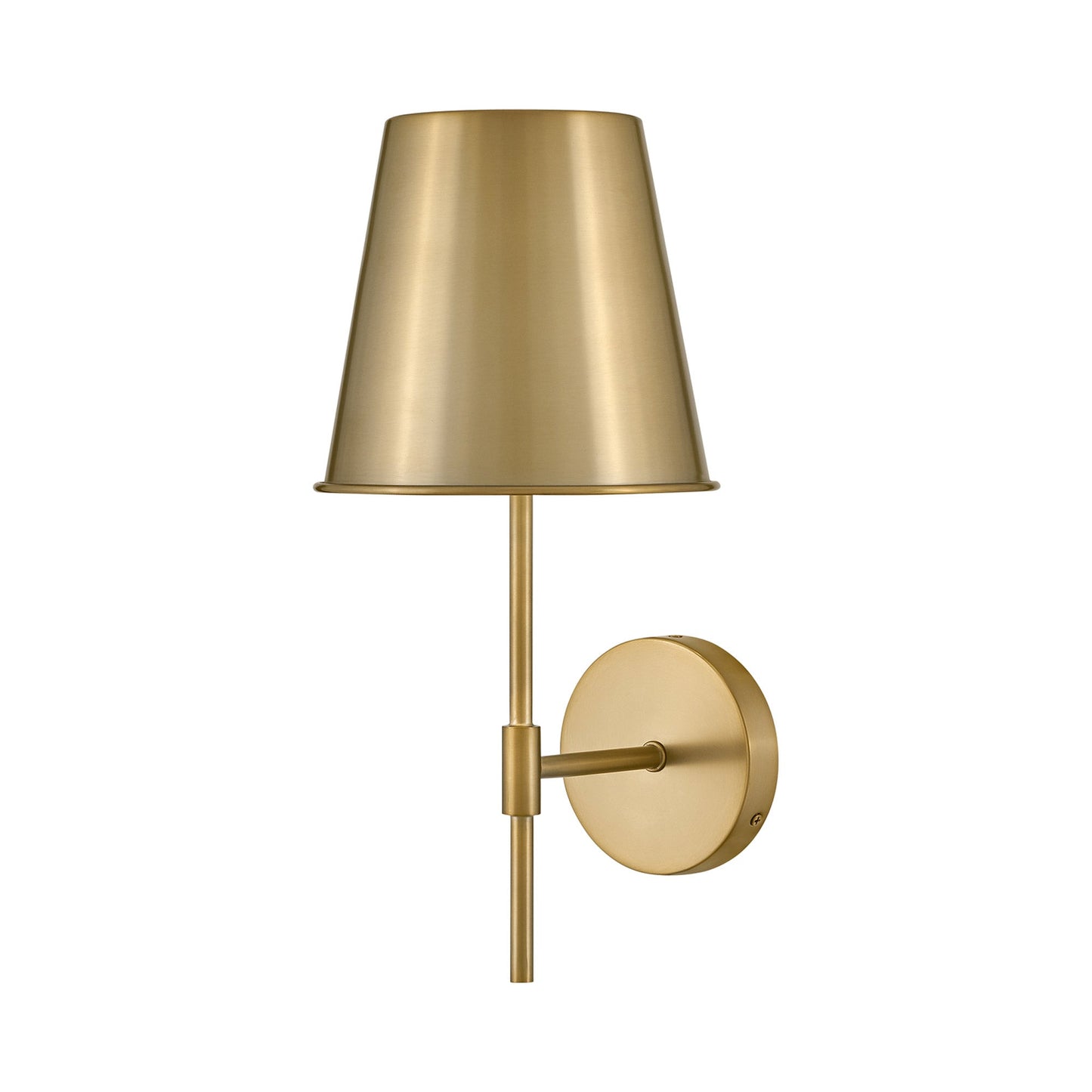 Blake Single Wall Light in Lacquered Brass.