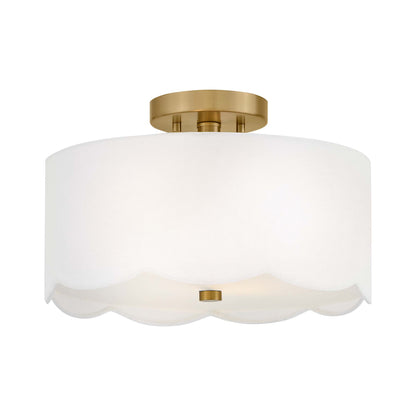 Bliss Semi Flush Mount Ceiling Light in Lacquered Brass.