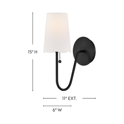 Bliss Wall Light - line drawing.