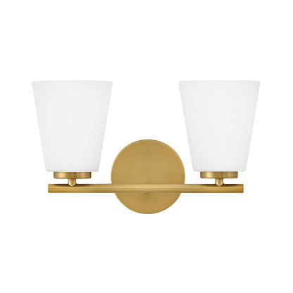 Bri Bath Vanity Light in Lacquered Brass (2-Light).