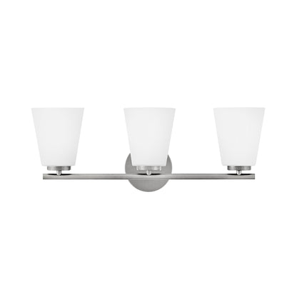 Bri Bath Vanity Light in Brushed Nickel (3-Light).