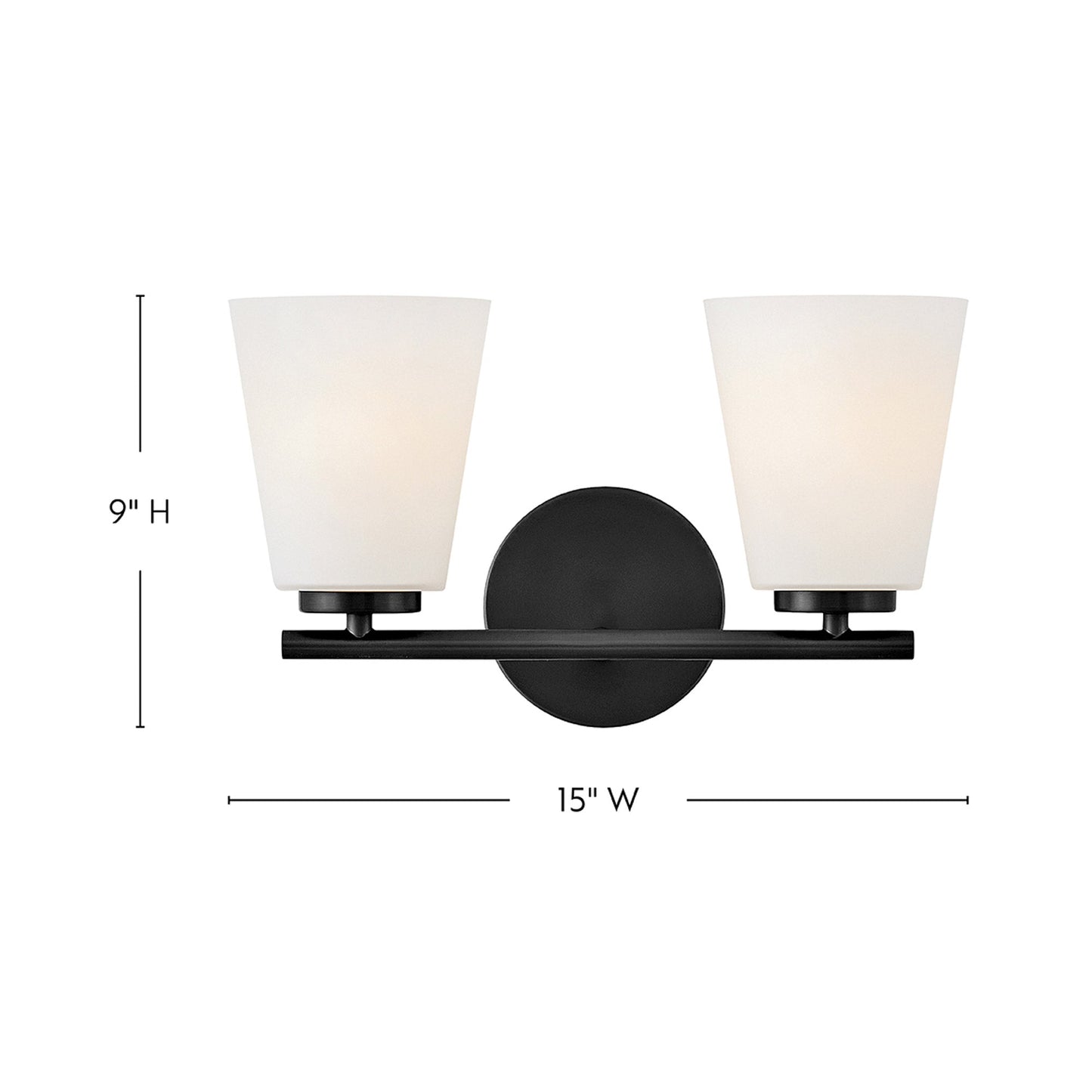 Bri Bath Vanity Light - line drawing.