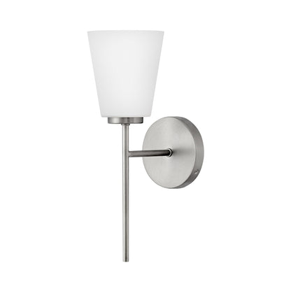 Bri Bath Wall Light in Brushed Nickel.