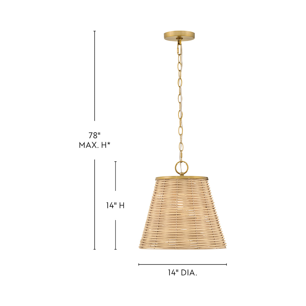 Brynn Pendant Light - line drawing.