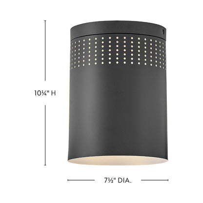 Casey Flush Mount Ceiling Light - line drawing.