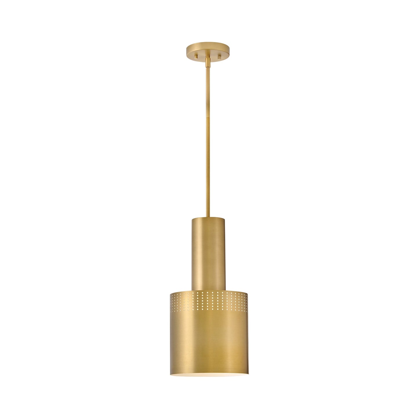 Casey Pendant Light in Lacquered Brass.
