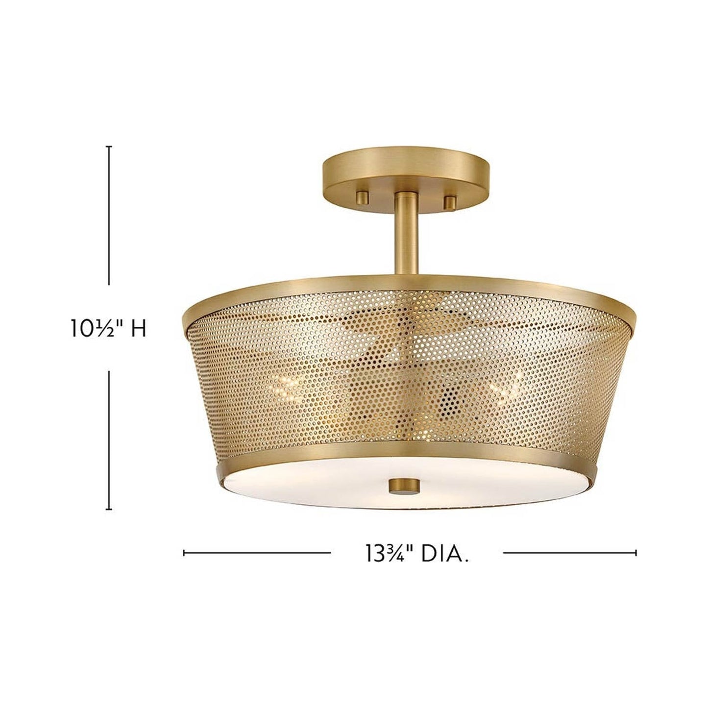 Cash Semi Flush Mount Ceiling Light - line drawing.