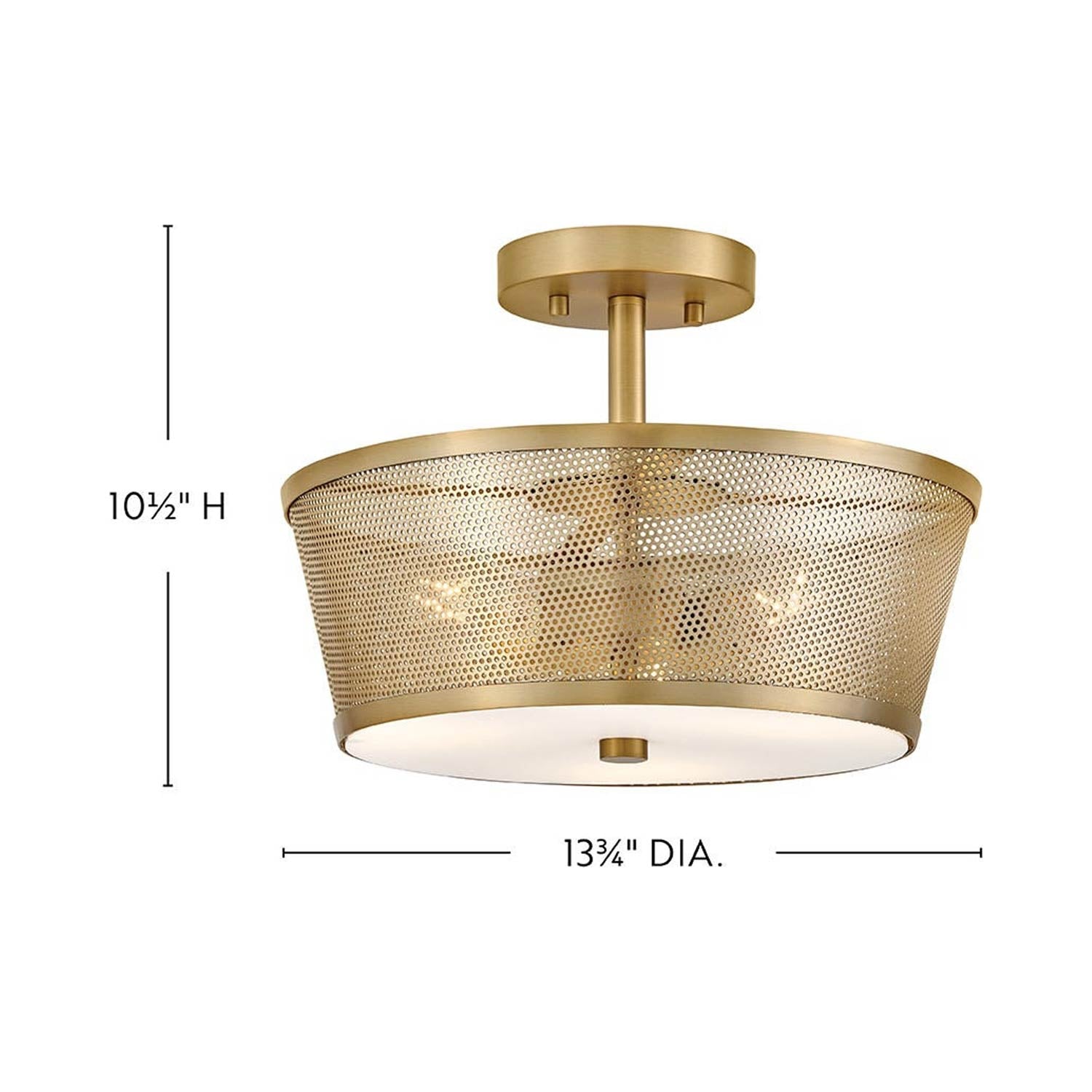 Cash Semi Flush Mount Ceiling Light - line drawing.